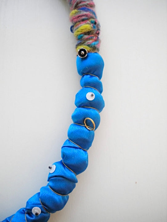 Fucky statement necklace , ooak fabric bold necklace , colorful jewellery, handmade statement piece , cool and fun necklace gift idea | All eyes on me - Jiakuma