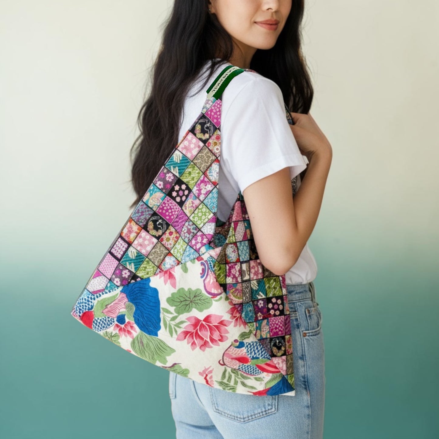 Handmade bento bag | Koi fish swimming in Kiso river