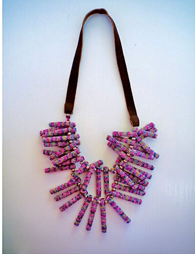 boho necklace long, tribal necklace, fabric necklace ,unique statement necklace, Christmas gift ideas for her, boho style | Timbuktu - Jiakuma