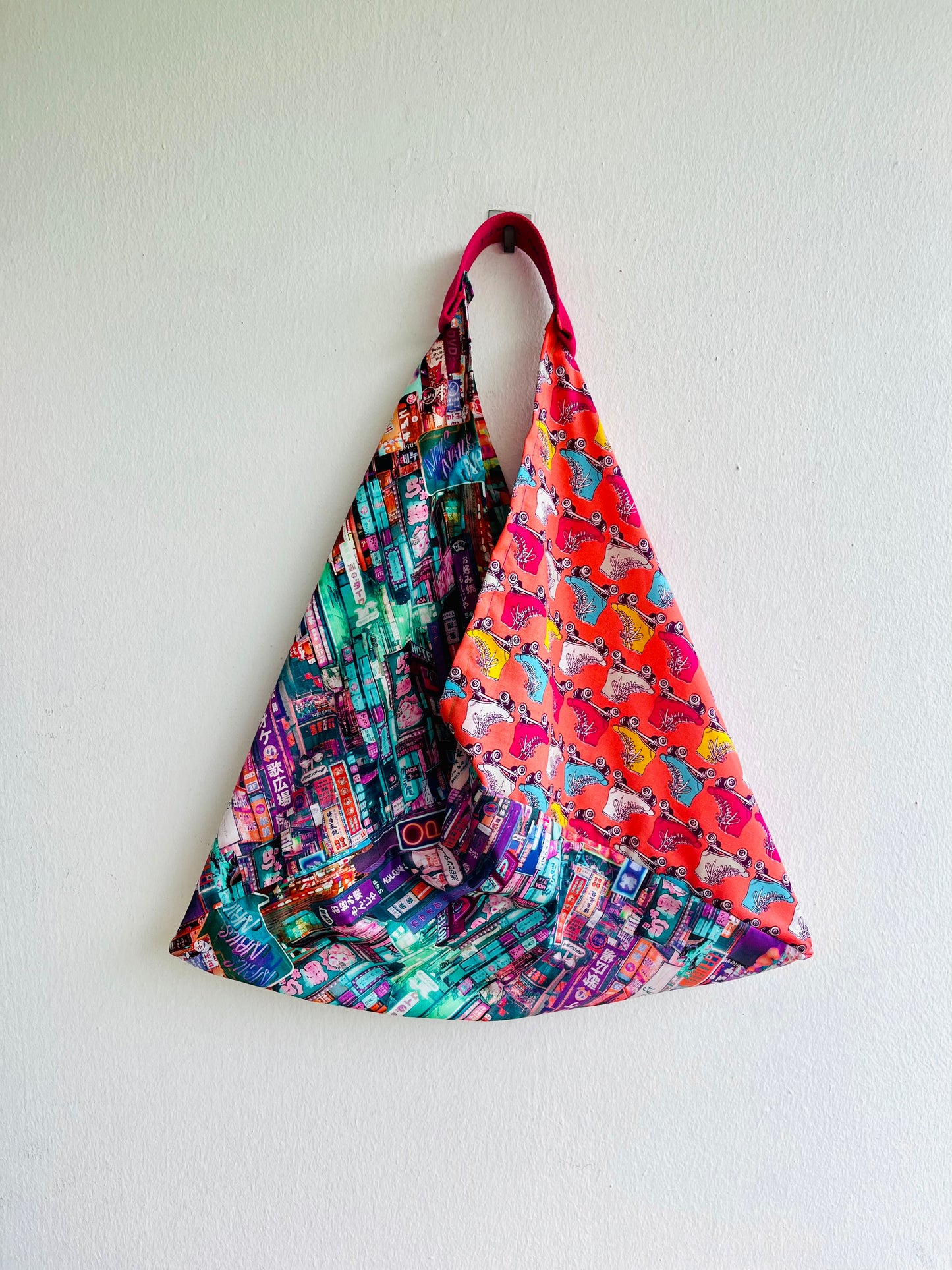 Origami colorful tote bag , Japanese inspired bento bag , origami bento fabric eco bag | Skating in Tokyo while I wait to go and make my nails 💅 - Jiakuma