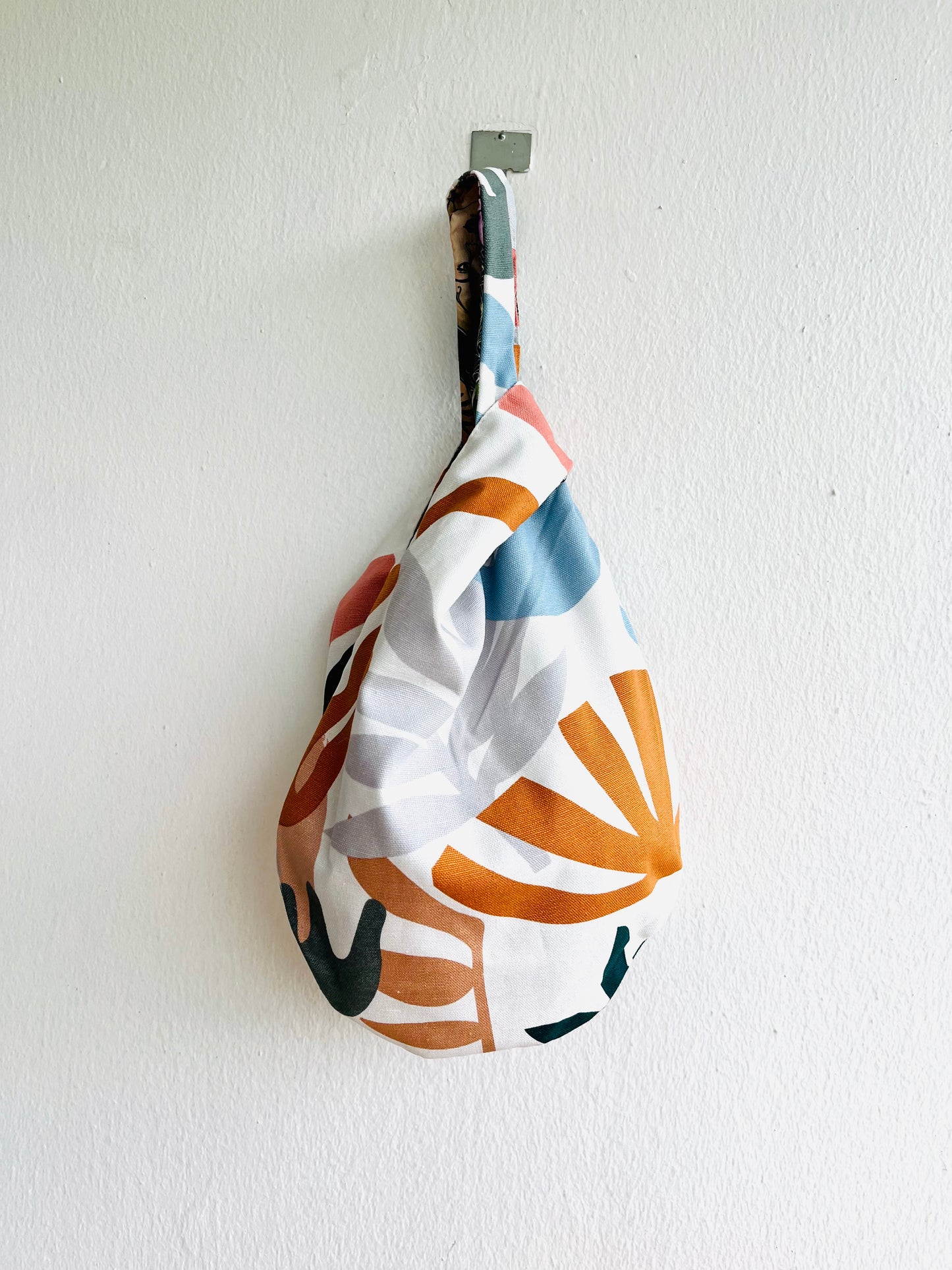 Origami reversible knot bag , small wrist Japanese inspired bag , cool fabric eco bag | Island of Bali - Jiakuma