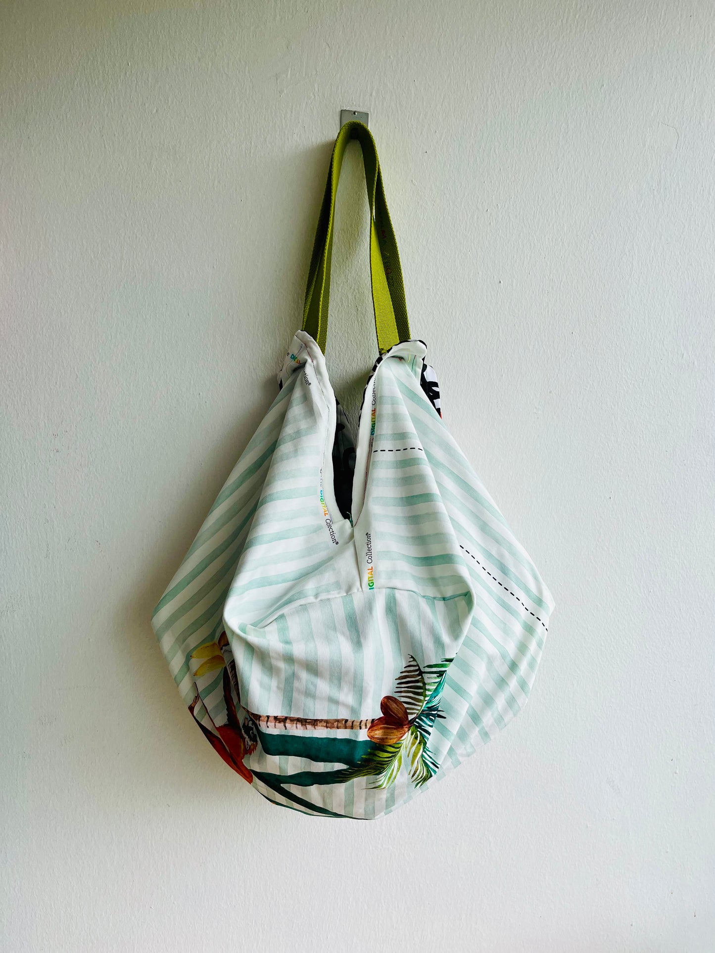 Origami sac bag , reversible minimalist Japanese bag , shoulder origami bag , reversible fabric eco bag | Sketching in black & white - Jiakuma