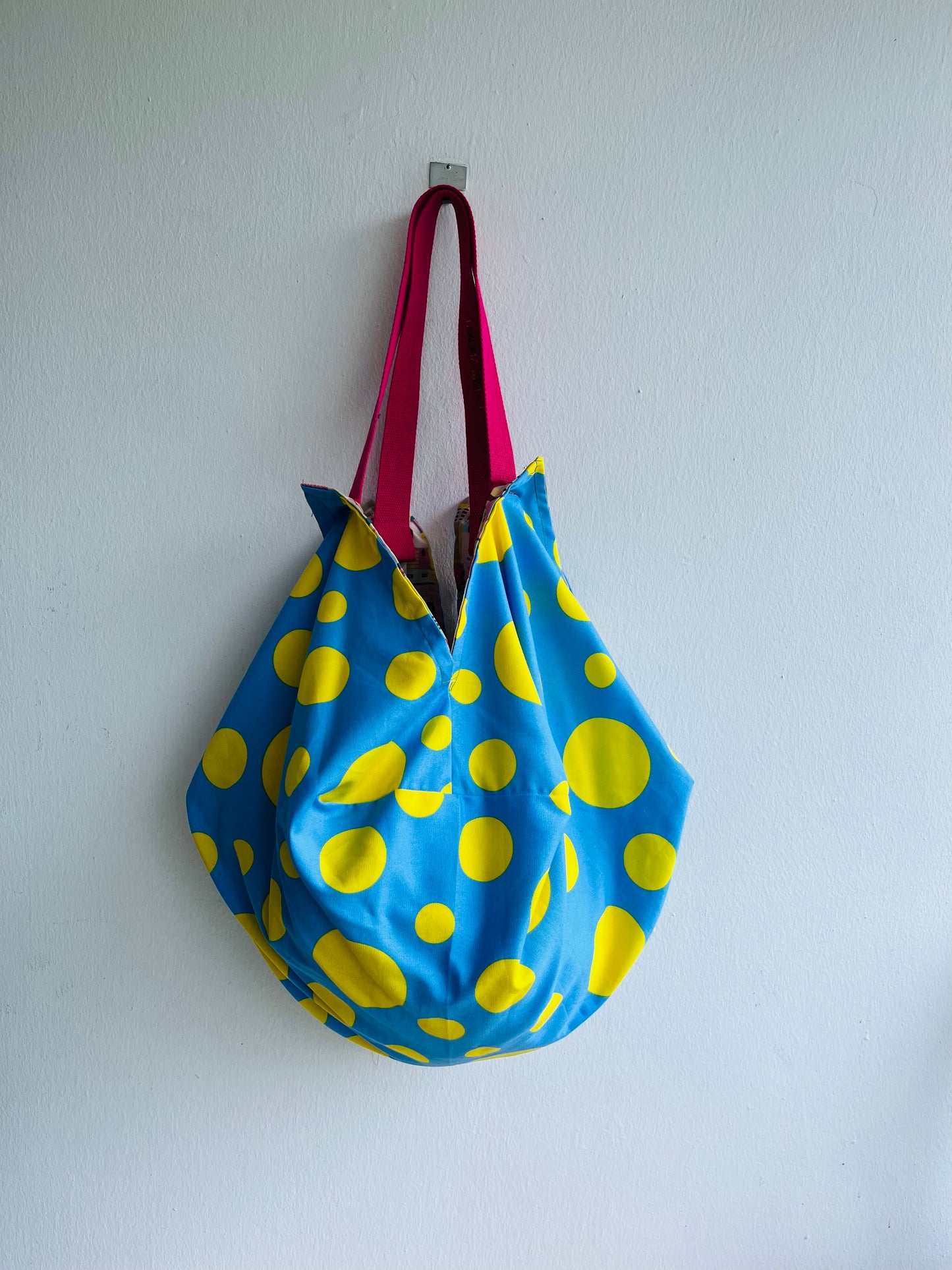 Sac origami bag , Japanese fabric bag , reversible shoulder bag , eco friendly colorful bag , livery print bag | Futuristic city - Jiakuma