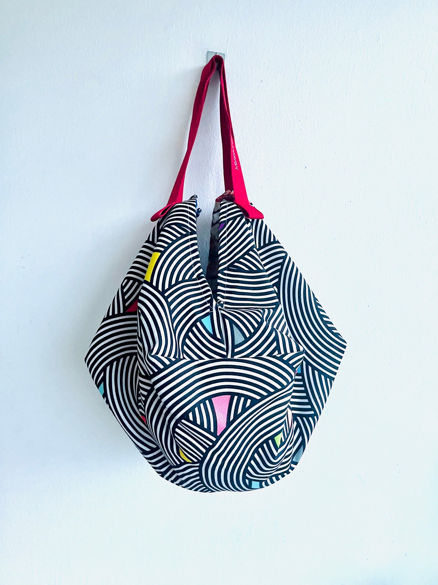 Bolso origami, bolso de hombro de tela de colores, bolso de inspiración japonesa, bolso reversible ecológico | Ambrosiana