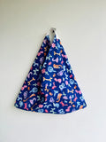 Bento origami bag, triangle fabric bag , fun eco friendly shoulder shopping bag | Pump it up