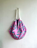 Japanese inspired fabric bag , origami sac bag , reversible shoulder bag , colorful eco friendly bag , gift idea | Take me to Memphis to see the King 🕺