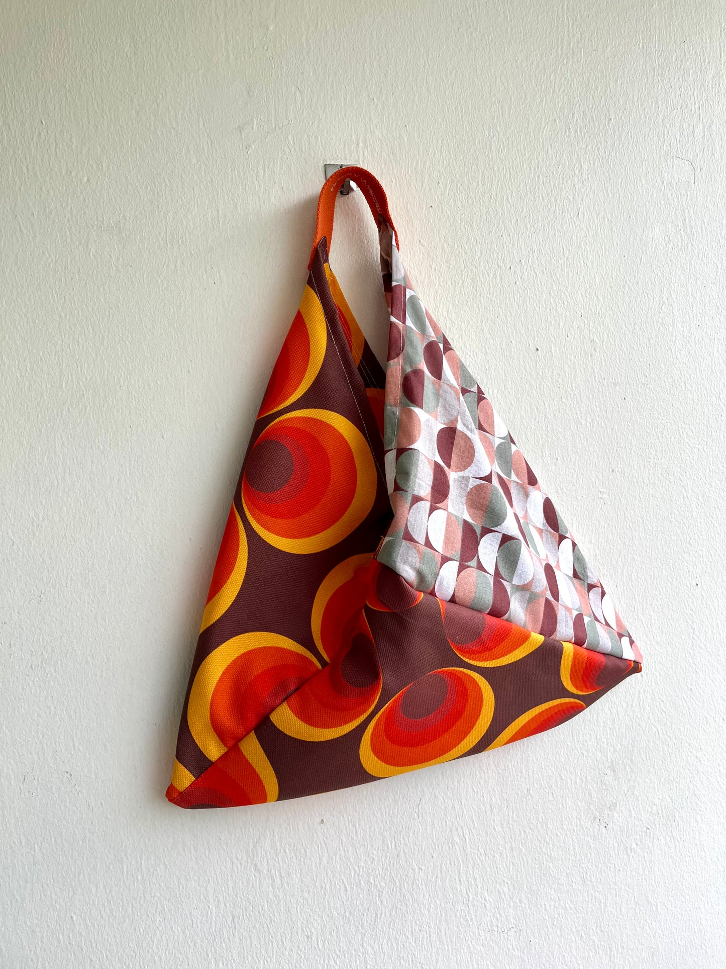 Bento tote bag , origami Japanese inspired bag , fabric triangle shoulder bag | Apolo Milano