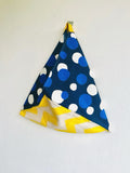 Origami tote bento bag , colorful triangle bento bag , Japanese inspired bento bag ,eco friendly fabric bag | Polka yellow