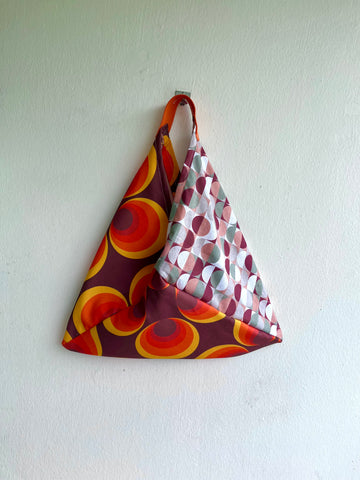 Bento tote bag , origami Japanese inspired bag , fabric triangle shoulder bag | Apolo Milano