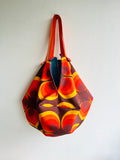 Origami sac bag , colorful reversible shoulder bag , Japanese inspired bag , 70’s print bag , eco friendly fabric bag  | Apollo Milano