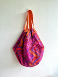 Origami sac bag , reversible fabric Japanese inspired bag , colorful shoulder bag , eco friendly bag | Calabazas