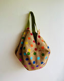 Origami sac bag, fabric reversible bag , Japanese inspired shoulder bag, colorful bag , eco gift idea | Woop