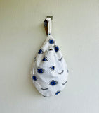 Origami small bag , reversible Japanese knot bag , fabric wrist bag , cute origami bag | Cute eyes