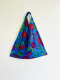 Origami bento bag , fabric tote bag , triangle Japanese tote bag , eco friendly shopping bag , colorful shoulder tote bento bag | The universe