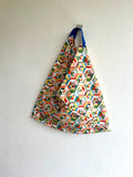 Origami bento bag , triangle tote shoulder bag , Japanese inspired tote , origami fabric bento | Tokyo geometries