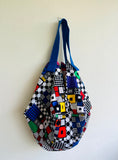 Origami sac bag , reversible fabric bag , colorful eco friendly Japanese inspired bag | We love modern art