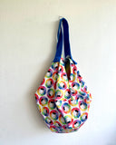 Origami sac bag , shoulder reversible fabric bag, Japanese origami inspired bag , colorful eco shopping bag | Chromatic circle