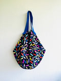 Origami bag sac , colorful fabric eco bag , reversible Japanese inspired bag , shoulder sac bag | My paint tubes