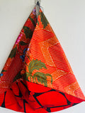 Origami bento bag , colorful fabric eco friendly bag , Japanese inspired tote bag , batik triangle origami bag | Ubud