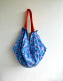 Sac origami bag , fabric reversible colorful bag , shoulder shopping eco friendly bag , Japanese inspired car bag | Our bodies our choices