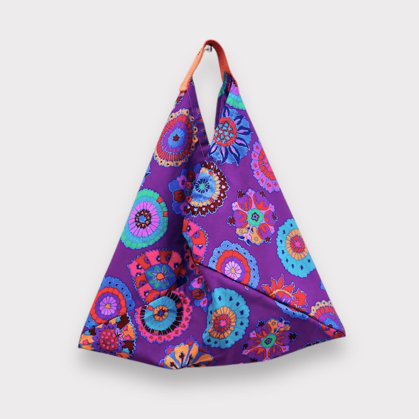 Origami tote bag , fabric bento bag , origami bento , Japanese inspired bento bag , triangle shape shoulder bag | The garden in my planet