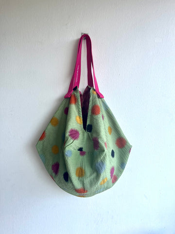 Origami sac bag ,fabric eco friendly bag ,  reversible fabric shoulder bag , Japanese inspired sac bag , eco friendly two bags in one | Narita