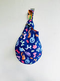 Origami wrist bag , fabric reversible bag , small knot bag , eco friendly lunch bag , colorful Japanese inspired bag | Novecento