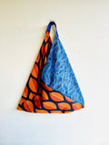 Bento Japanese inspired bag , triangle fabric tote bag , handmade eco friendly origami bag | La Scala