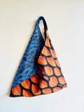Bento Japanese inspired bag , triangle fabric tote bag , handmade eco friendly origami bag | La Scala