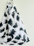 Origami bento bag , tote fabric shoulder bag , eco friendly triangle bag | Black & white ink masterpiece
