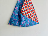 Origami bento bag , triangle tote fabric bag , Japanese inspired bento , eco friendly shopping bag | La galleria