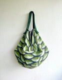 Sac origami bag , fabric reversible Japanese inspired bag , eco friendly origami bag , shoulder groceries bag | Portici