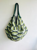 Sac origami bag , fabric reversible Japanese inspired bag , eco friendly origami bag , shoulder groceries bag | Portici