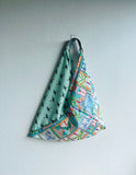 Origami bento bag, fabric tote bag, eco friendly shoulder bag , Japanese inspired bag | Marrakesh
