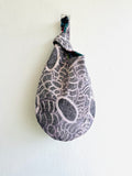 Origami small knot bag , Japanese inspired wrist bag , fabric reversible bag | My black & white universe