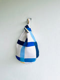 Origami knot bag , Japanese inspired fabric bag . reversible wrist bag , small lunch bag | Strokes & beans