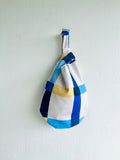 Origami knot bag , Japanese inspired fabric bag . reversible wrist bag , small lunch bag | Strokes & beans