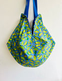 Origami sac Japanese inspired bag , colorful shopping eco friendly shoulder bag , reversible fabric cool handmade bag | Jalisco