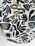 Origami sac bag , fabric shoulder Japanese inspired bag , reversible eco friendly bag | The golden leopard & snake