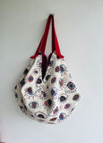 Origami sac bag , reversible shoulder sac , Japanese inspired fabric bag , big sac eco friendly bag , colorful bag | Eyes on me