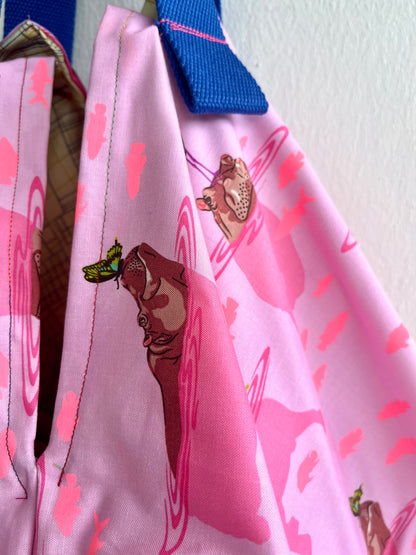 Mariko sac bag | The hippo & the butterfly swimming away from the yellow city landscape - Jiakuma
