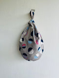 Origami knot bag , reversible fabric small bag , wrist Japanese inspired eco friendly bag , cute weekend bag | Going round