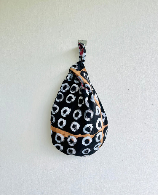 Bolso pequeño de origami, bolso reversible de inspiración japonesa, bolso de tela con nudo, bolso ecológico pequeño de muñeca | Homenaje a Agnes Martin