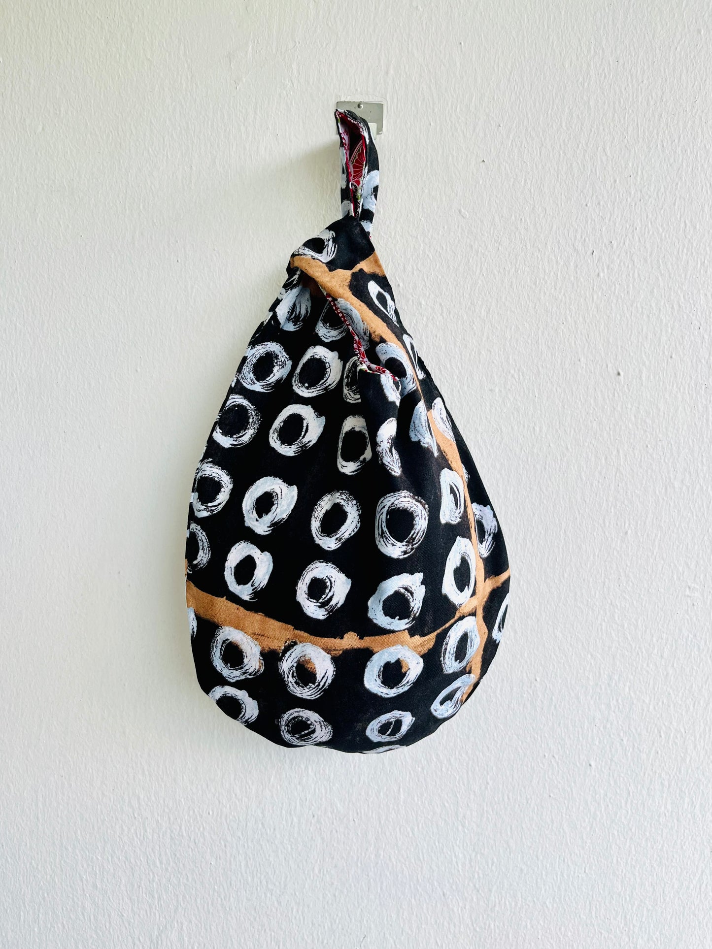 Origami small bag , reversible Japanese inspired bag , fabric knot bag , small wrist eco bag| Homage  to Agnes Martin