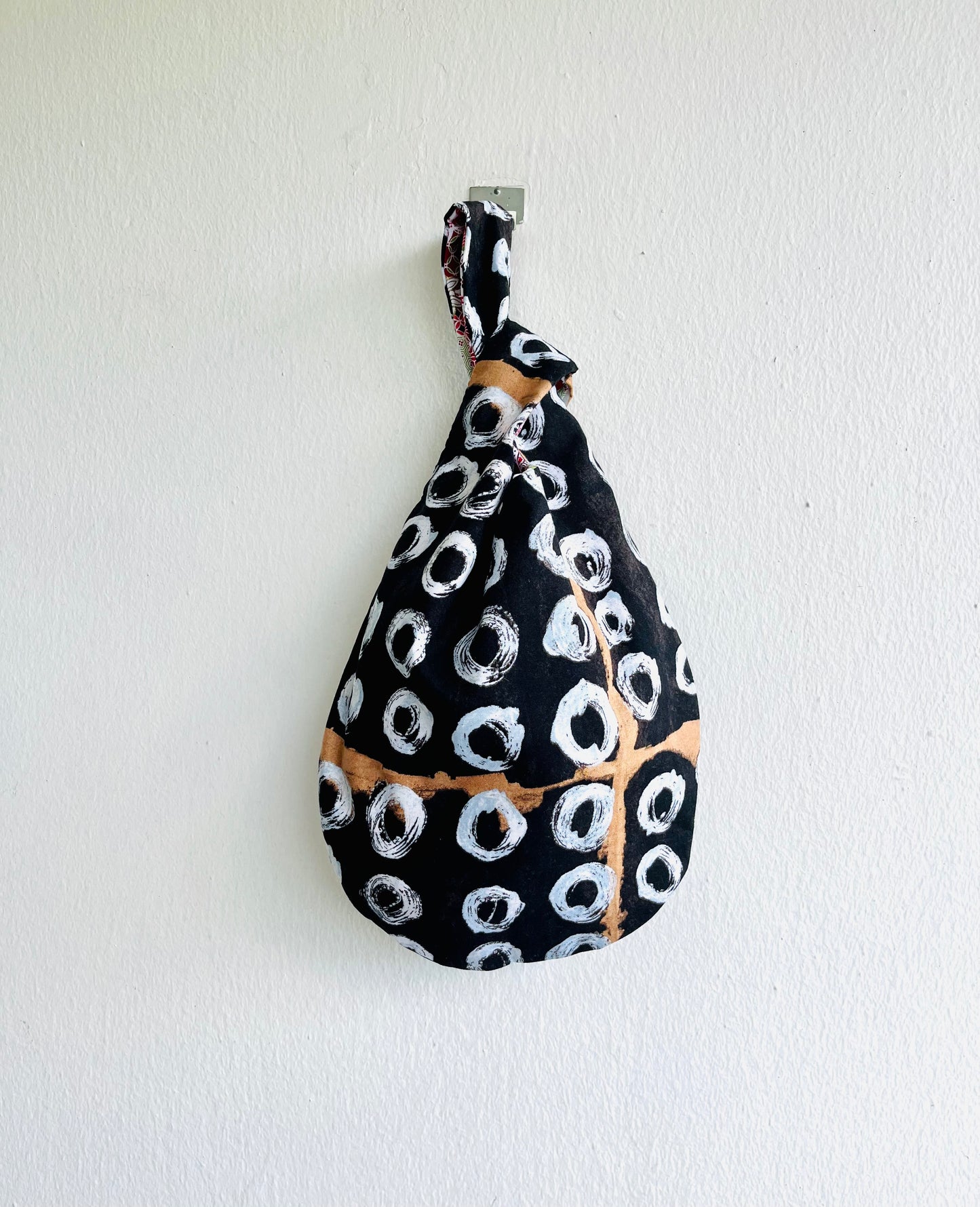Origami small bag , reversible Japanese inspired bag , fabric knot bag , small wrist eco bag| Homage  to Agnes Martin