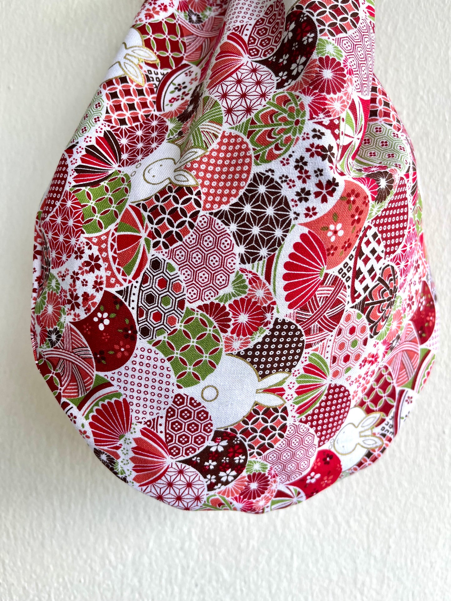 Origami small bag , reversible Japanese inspired bag , fabric knot bag , small wrist eco bag| Homage  to Agnes Martin