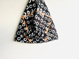 Origami bento bag , Japanese fabric tote bag , triangle shoulder bag , eco friendly shopping bag | Agnes