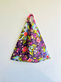 Origami bento bag , tote fabric bag , shoulder Japanese inspired bag , origami triangle tote bag, eco friendly shopping bag | The hidden snake 🐍