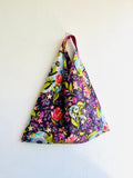 Origami bento bag , tote fabric bag , shoulder Japanese inspired bag , origami triangle tote bag, eco friendly shopping bag | The hidden snake 🐍