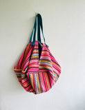 Sac origami bag , colorful reversible summer bag , Japanese inspired shoulder bag , eco friendly shopping bag | Maracaibo